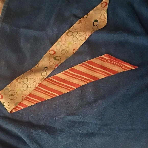 Coach Twilly Scarf in Cream, Pink & Red - Picture 1 of 1